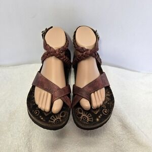 Muk Luks Estelle Braided Strappy Sandals Womens Size 7 Over The Toe Comfort Shoe